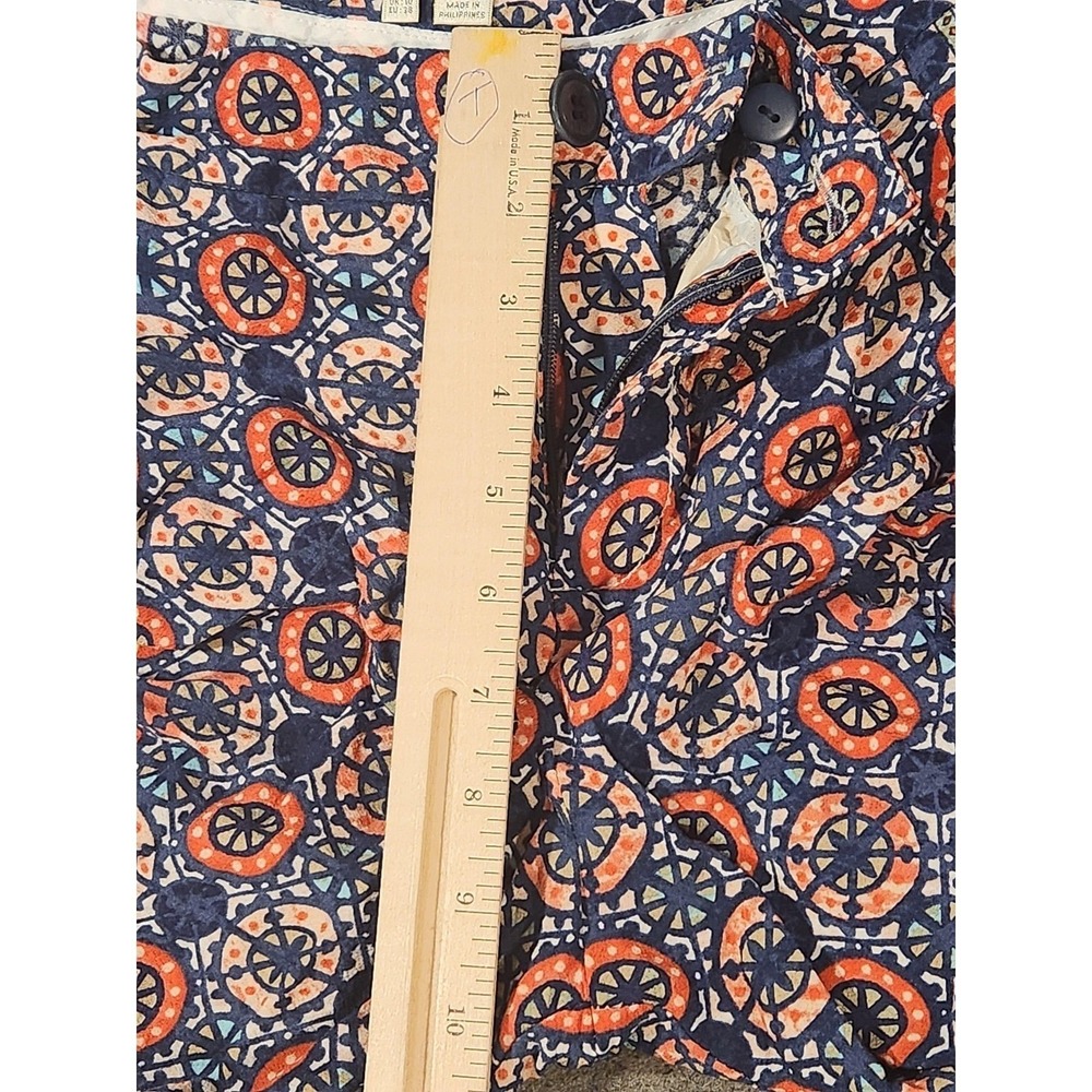 Elevenses Pants Womens 8 Multicolor Geometric Print Wide Leg Cropped Boho Crepe - Picture 5 of 10
